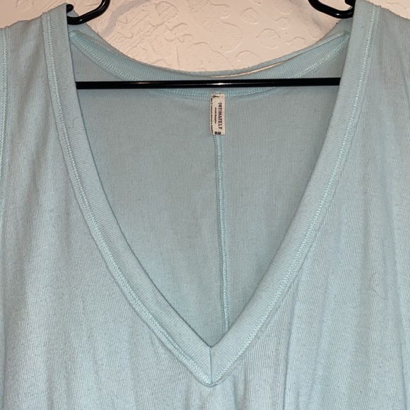 Free People oversized cropped mint green top size M - Picture 3 of 7